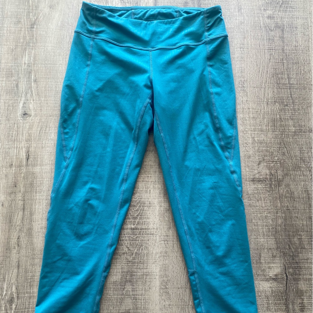 Zella Capri leggings teal blue super soft low rise